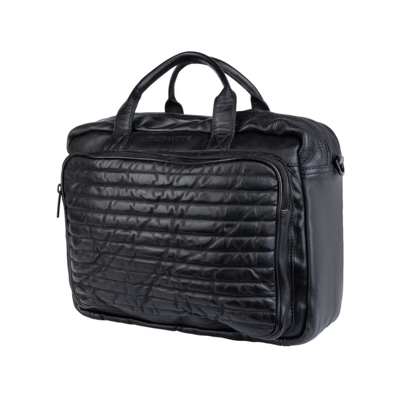 Laptoptassen, 15 Inch, handgemaakt, echt leer