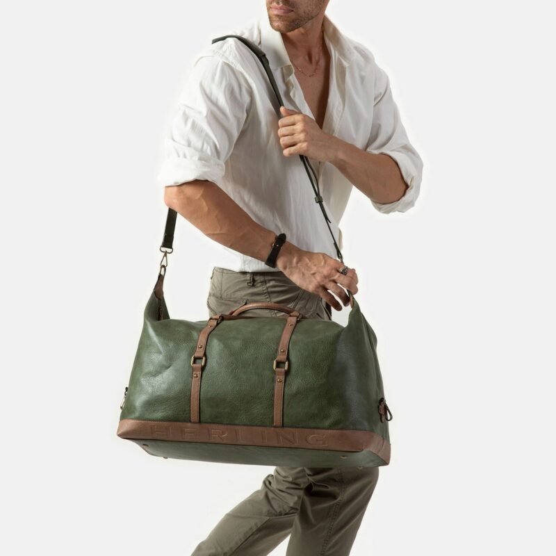 vintage weekendtas PU-leer Favrier