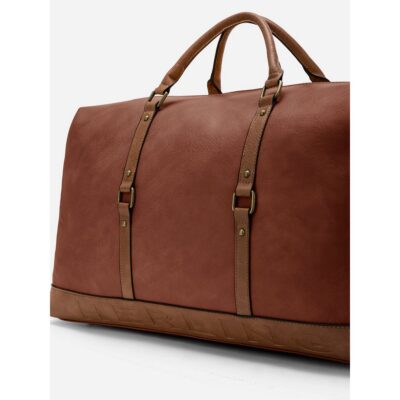 vintage weekendtas PU-leer Favrier